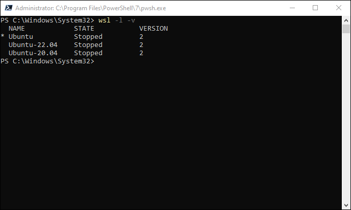 檢查 WSL2 是否安裝了 Ubuntu。