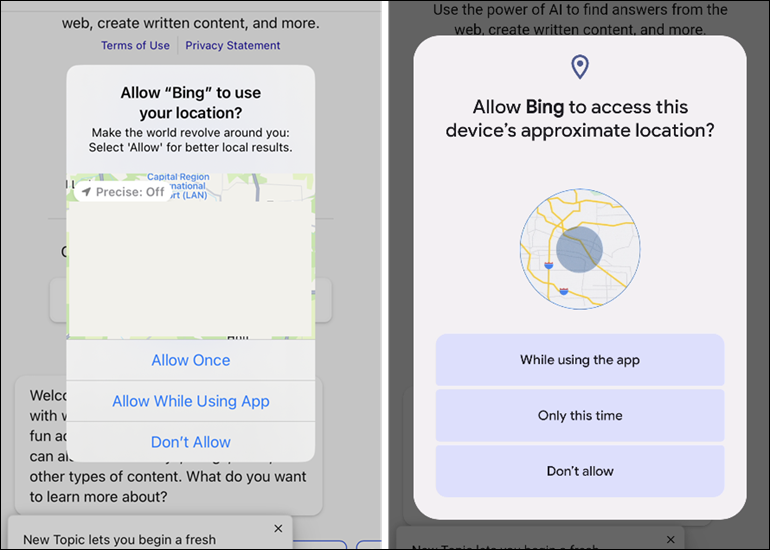 การอนุญาตตำแหน่ง iPhone และ Android