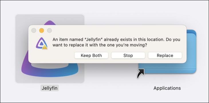 Remplacer le fichier Jellyfin .APP sur macOS