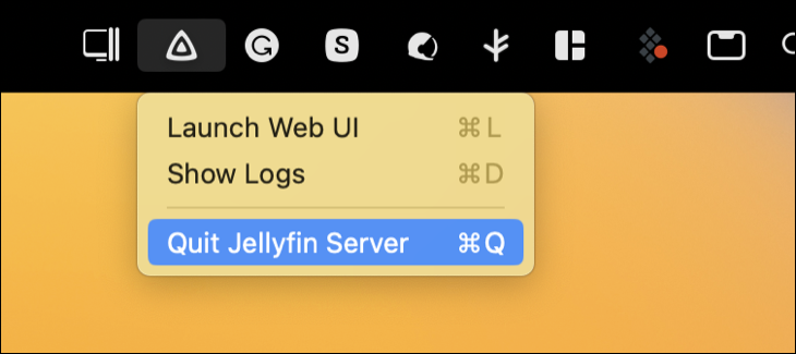 Quittez Jellyfin sur macOS