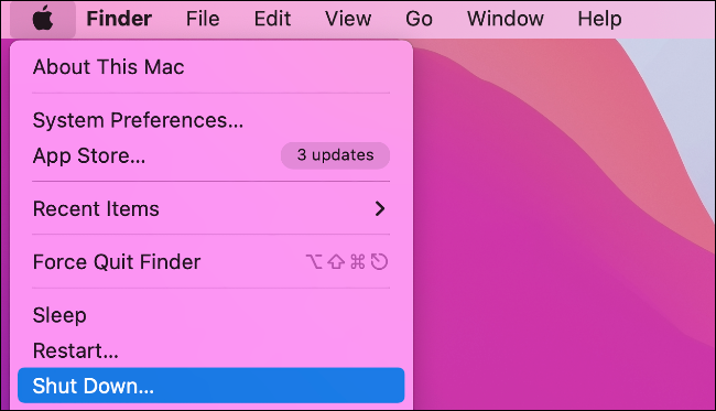 Option de menu Arrêter sur macOS