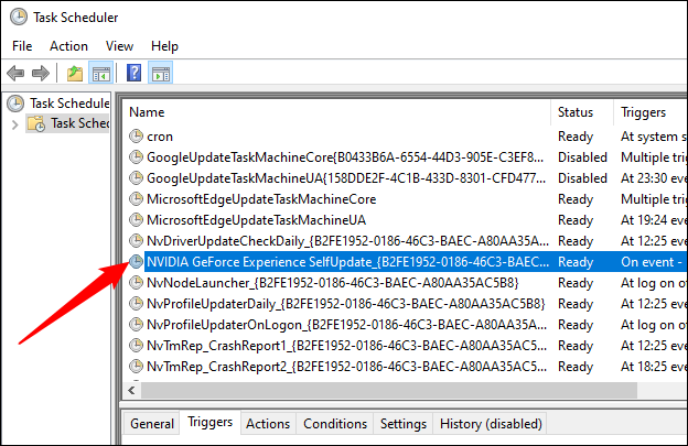 Una actualización automática programada de GeForce Experience.