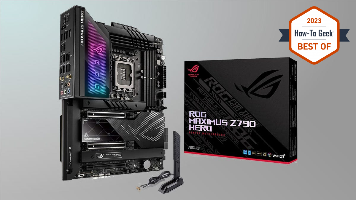 灰色背景的華碩 ROG Maximus Z790 Hero