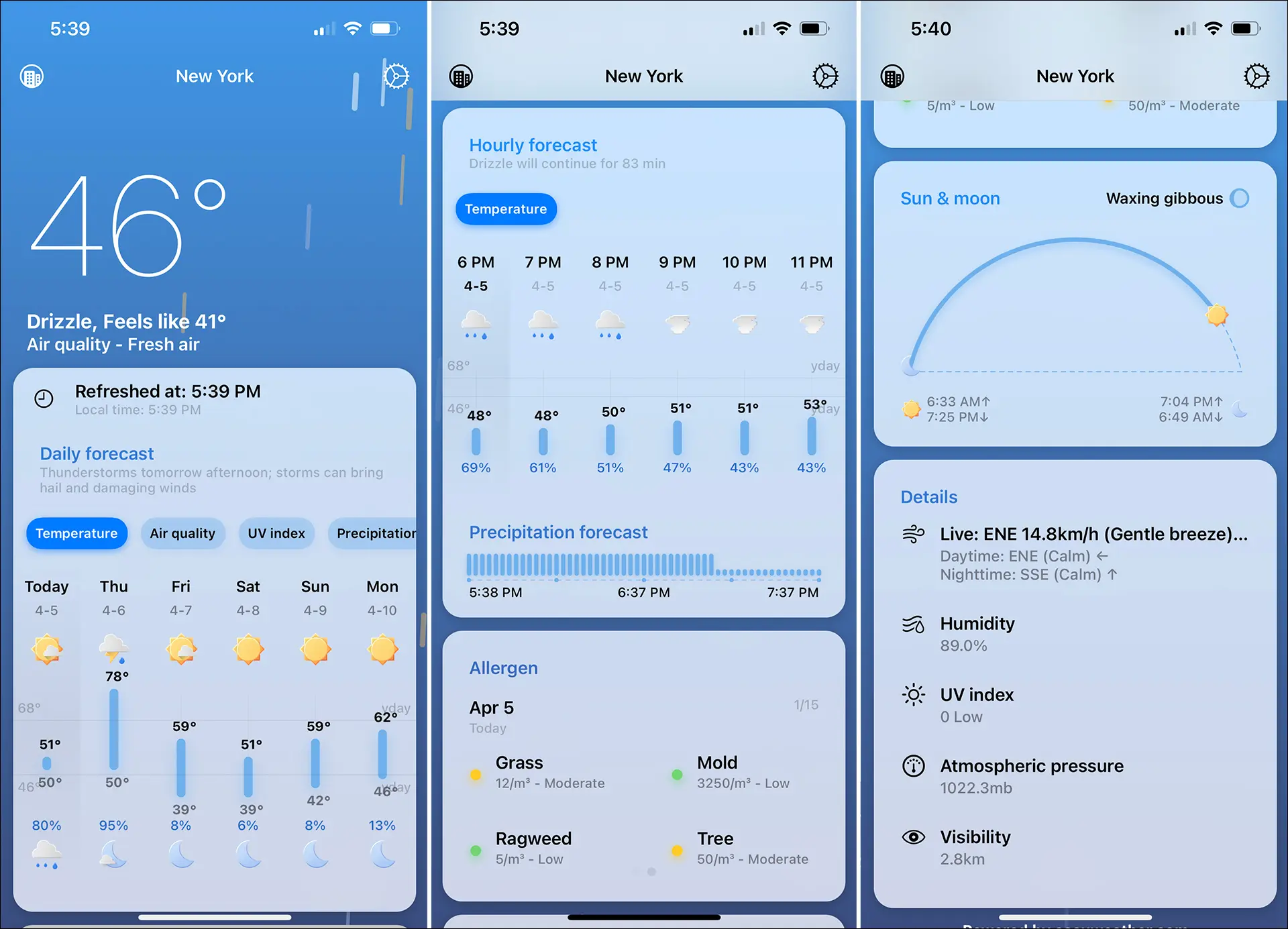 gambar menampilkan aplikasi Geometric Weather.
