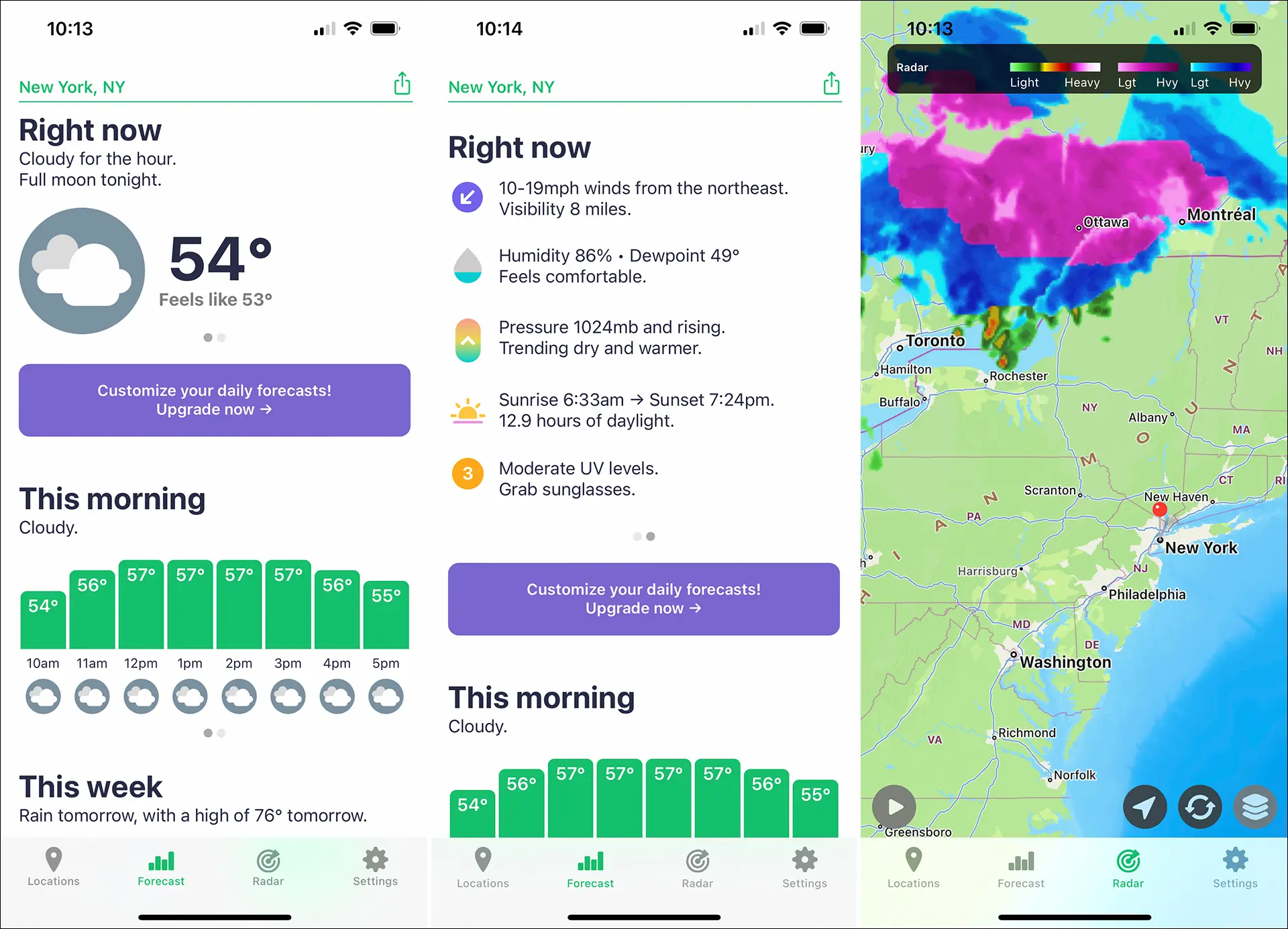 gambar yang menampilkan aplikasi Hello Weather.