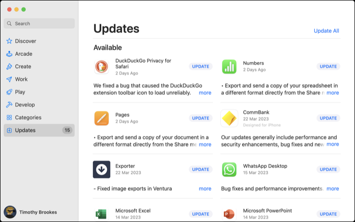 Zaktualizuj aplikacje Mac App Store