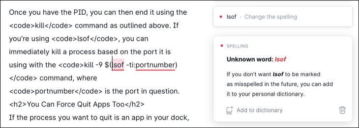 أضف كلمة إلى قاموس Grammarly الخاص بك لتجنب تكرار العلامات