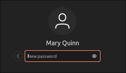 新しいパスワードの入力
