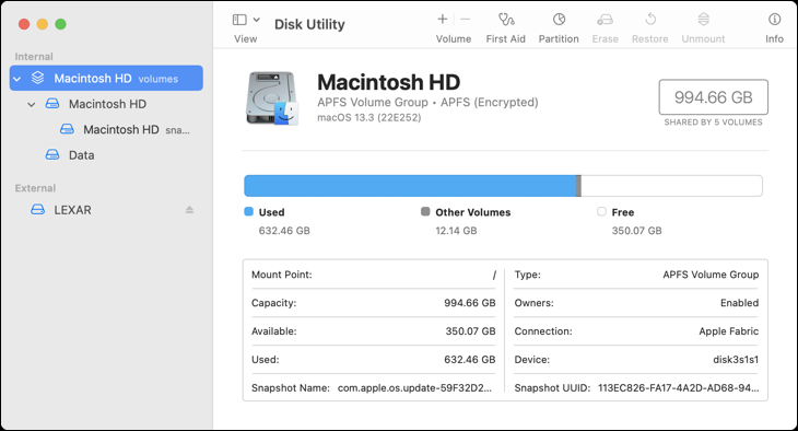Utilitarul de disc macOS
