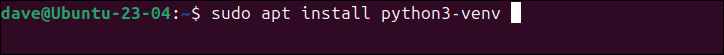 Installation du module d'environnement virtuel Python sur Ubuntu