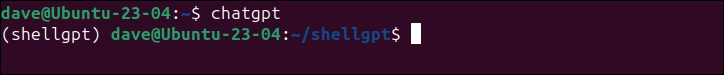 Utilisation de l'alias chatgpt pour accéder à ShellGPT