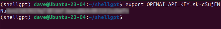Exportation de la clé API ChatGPT sur la ligne de commande