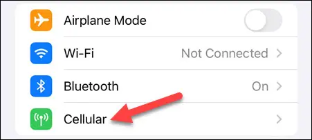 Selectați „Celular”.