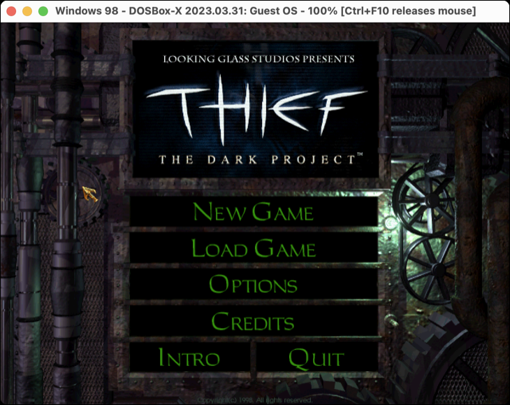 Thief: The Dark Age-Demo auf Windows 98 über DOSBox-X