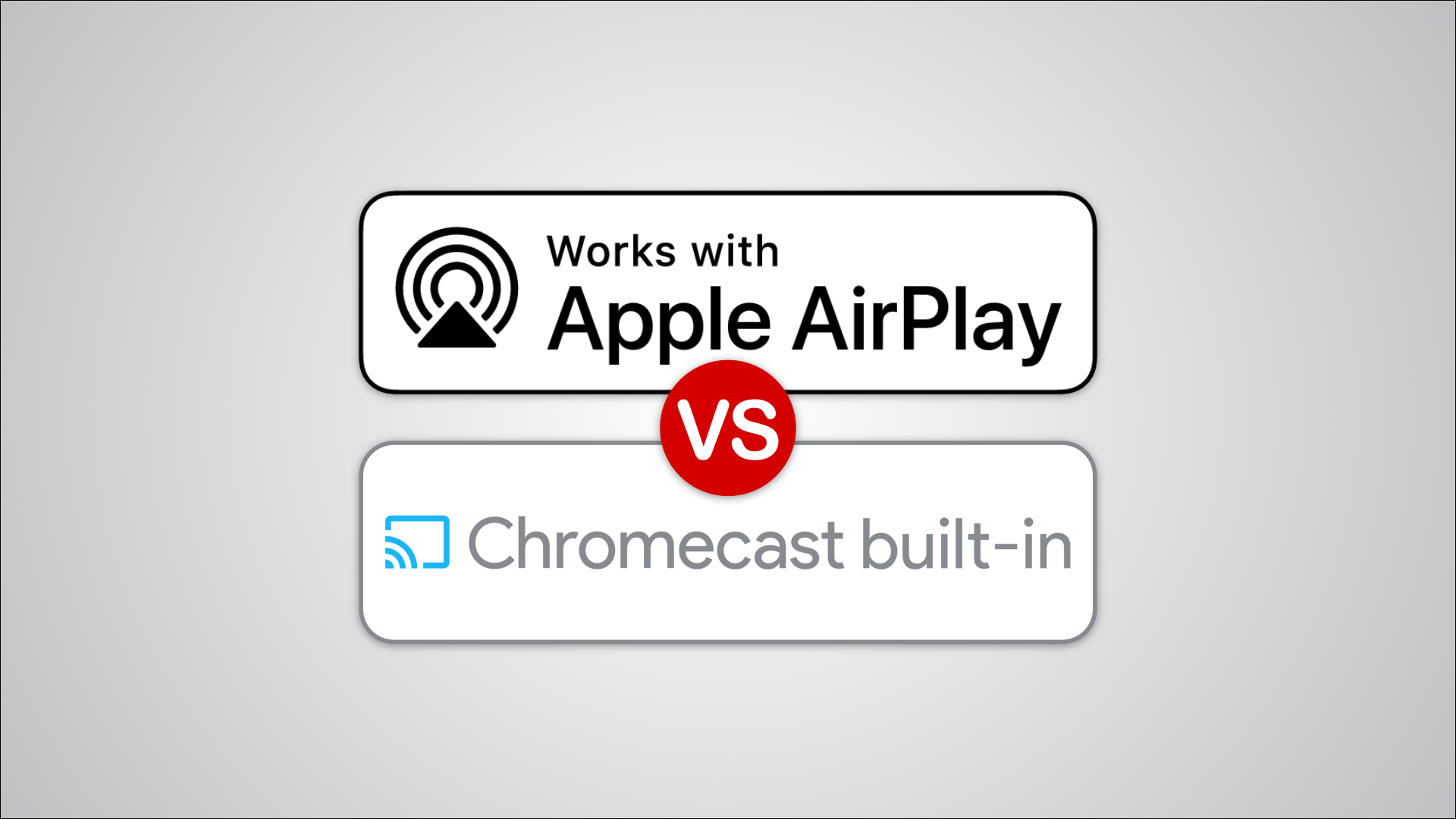 Étiquettes Apple AirPlay et Chromecast