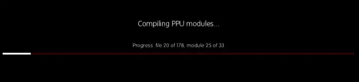 รอให้หน้าต่างการคอมไพล์โมดูล PPU เสร็จสิ้นการติดตั้งเฟิร์มแวร์ PS3 หน้าต่างจะปิดโดยอัตโนมัติเมื่อการติดตั้งเสร็จสิ้น