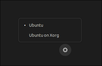 Выбор использования Ubuntu на Wayland или Xorg в меню параметров экрана входа в систему.