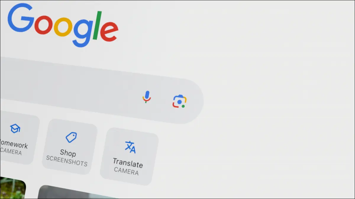 搜索欄中的 Google Lens。