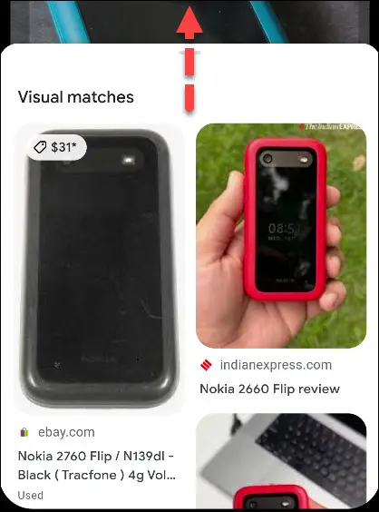 نتائج البحث عن منتج Google Lens.