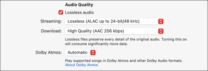 Ändern Sie die Streaming- und Downloadqualität von Apple Music