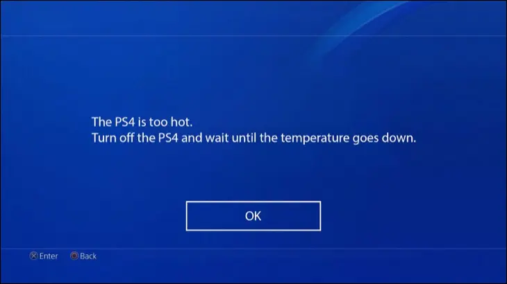 L'avertissement que vous voyez à l'écran lorsque votre console PS4 est trop chaude