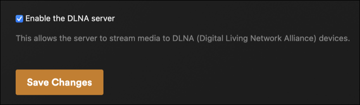 Включить сервер DLNA в настройках Plex