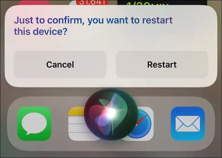 รีสตาร์ท iPhone โดยใช้ Siri