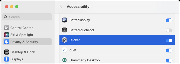 อนุญาตให้แอพ clicker ของคุณควบคุม Mac ของคุณ