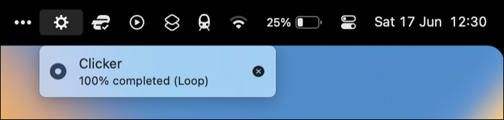 Arresta l'applicazione clicker nella barra dei menu