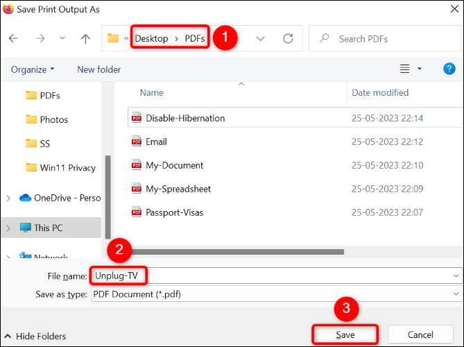 Trasforma una pagina web in un PDF usando Firefox.