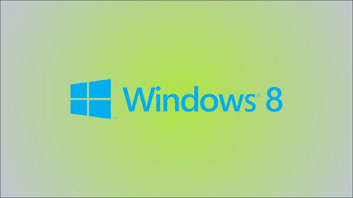 Logotipo de Windows 8 sobre fondo amarillo