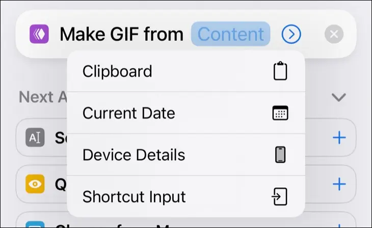 Erstellen Sie GIF aus der „Shortcut-Eingabe“ in Shortcuts