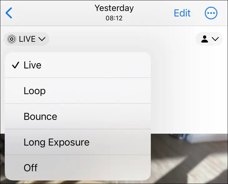 Scegli tra Live, Loop e Bounce