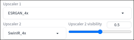 Sekundärer Upscaler in Stable Diffusino WebUI ausgewählt.