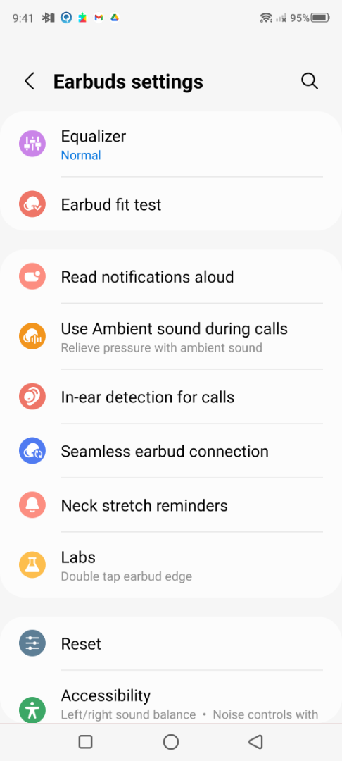 Paramètres de l'application Samsung Galaxy Buds 2 Pro Galaxy Wearable