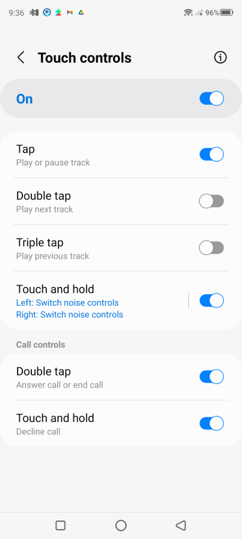 Contrôles personnalisés de l'application Samsung Galaxy Buds 2 Pro Galaxy Wearable