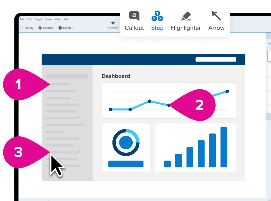 Ilustrasikan langkah-langkah suatu proses dengan snagit