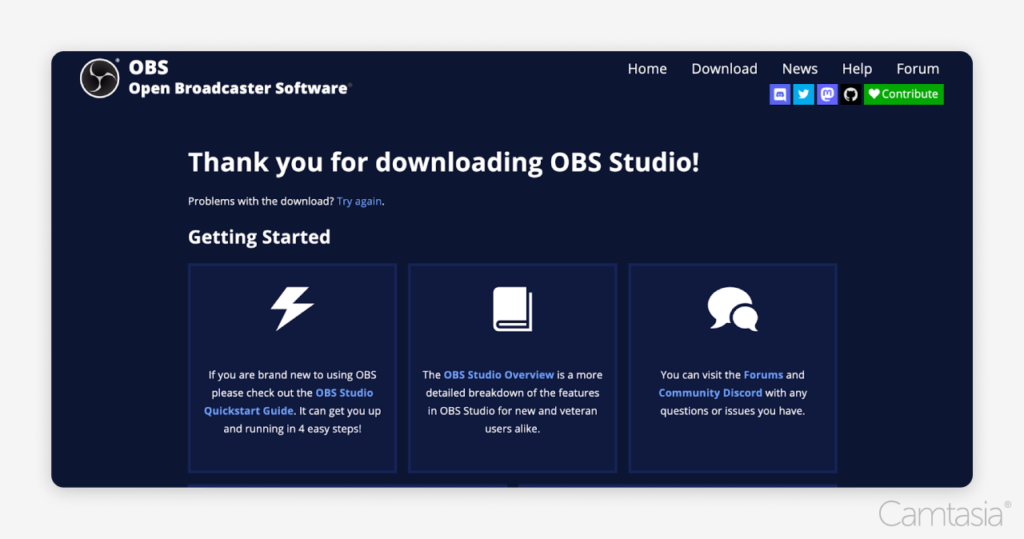 Благодарим вас за загрузку сообщения OBS Studio.