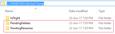 Убедитесь, что папки PendingDeletes и PendingRenames существуют.