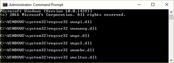 Daftarkan ulang Windows Update DLL