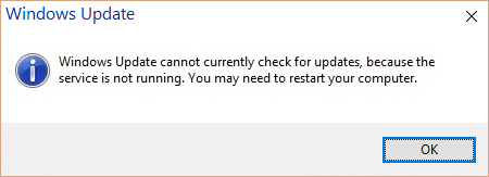 Perbaiki Pembaruan Windows saat ini tidak dapat memeriksa pembaruan