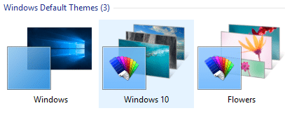 Выберите Windows 10 в темах Windows по умолчанию.