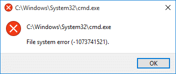 Исправить ошибку файловой системы в Windows 10